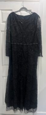 MAC DUGGAL 68016 20 EMBELLISHED WRAP OVER LONG SLEEVE BLACK  GOWN - Image 7