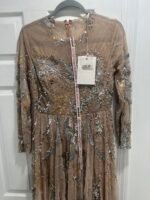 MAC DUGGAL 5217 Sz 8 NUDE LONG SLEEVE EMBELLISHED ILLUSION EVENING GOWN - Image 6