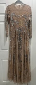 MAC DUGGAL 5217 Sz 8 NUDE LONG SLEEVE EMBELLISHED ILLUSION EVENING GOWN - Image 7