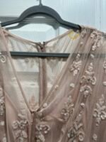 Mac Duggal Blush Sequin Short Sleeve Tulle Trumpet Gown Size 16 - Image 8