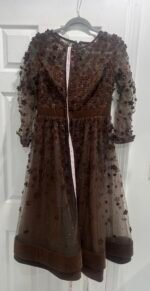 Mac Duggal 67007 Sz 8 Coffee Embellished Illusion High Neck Long Sleeve - Image 6