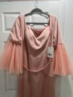 Mac Duggal 11233 Flounce Sleeve Square Neck Column Gown Size 16 NWT ROS - Image 5
