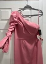 Mac Duggal 70149 Size 10 Rose Pink One Shoulder Puff Sleeve Gown Dress - Image 6