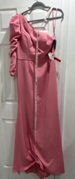 Mac Duggal 70149 Size 10 Rose Pink One Shoulder Puff Sleeve Gown Dress - Image 8