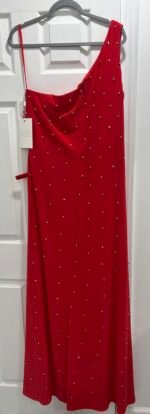 Mac Duggal 68130 - Sz 18W Cherry One Sleeve Rhinestone Plus Size Dress - Image 6