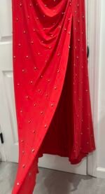 Mac Duggal 68130 - Sz 18W Cherry One Sleeve Rhinestone Plus Size Dress - Image 7