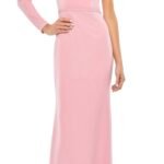 Mac Duggal 70149 Size 10 Rose Pink One Shoulder Puff Sleeve Gown Dress
