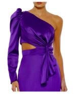 Mac Duggal PUFF ONE SLEEVE CUT OUT SIDE KNOT GOWN NWT - Image 3