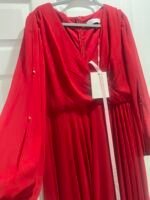 Mac Duggal Red Split Long Sleeve Chiffon Gown Size 20W - Image 6