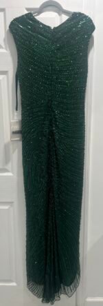 Mac Duggal 5441 Sz 10 Cap Sleeve Sequined Evening Gown Forest Green - Image 7