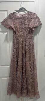 Mac Duggal 50665 Embroidered Lilac Dress Size 4 High Neck Cap Sleeve A-line Gown - Image 10