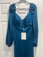 Mac Duggal Size 16 Blue Sweetheart Neck Long Sleeve Maxi Gown Dress - Image 6