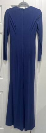 Mac Duggal A55708 Sz 6 LONG SLEEVE KEYHOLE DRAPED GOWN , Blue - Image 6