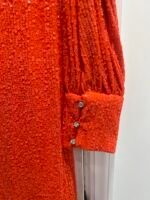 Ieena Mac Duggal 26730 Sz 4  Tangerine Orange Sequin Cutout One-Shoulder Gown - Image 7