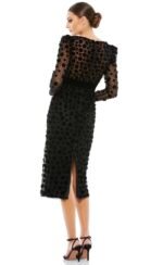 Mac Duggal 67856 Sz 16 Embellished V-Neck Illusion Long Sleeve Column Midi - Image 3
