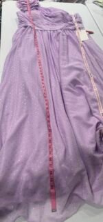 Mac Duggal 49536 Lilac Purple Polka Dot Ruffled One Shoulder Gown Size 18 - Image 8