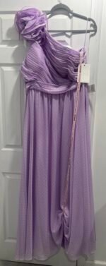 Mac Duggal 49536 Lilac Purple Polka Dot Ruffled One Shoulder Gown Size 18 - Image 5