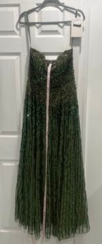 Mac Duggal 93915 Sz 12 Olive Green Embellished Strapless Gown - Image 3