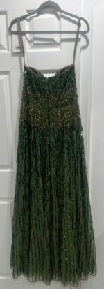 Mac Duggal 93915 Sz 10 Olive Green Embellished Strapless Gown - Image 5