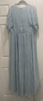 Mac Duggal 10807 Sz 14 Powder  Blue Sequin Beaded Dress - Image 5