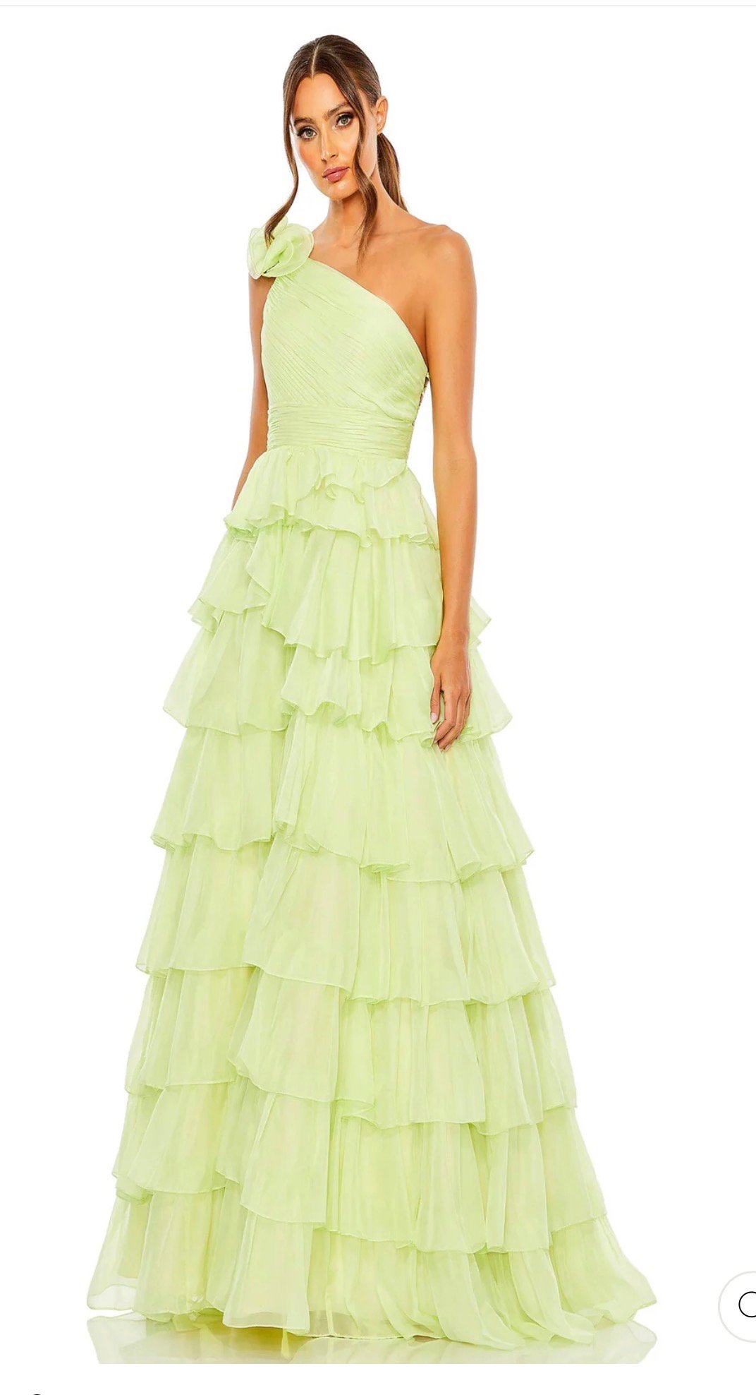 Screenshot Mac Duggal 67979 Sz 12 One Shoulder Tiered Skirt Chiffon Dress - Image 1