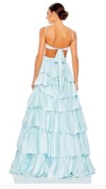 Mac duggal 67970 Sz 10 Satin Powder blue tiered gown - Image 4