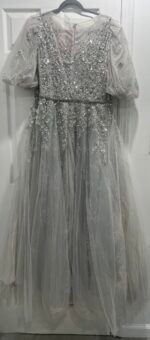 Mac Duggal 20445 Sz 16  Embellished Puff Sleeve A-Line Gown - Image 6