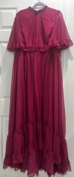 Mac Duggal 68229 Sz 18 Ruffled Mock Neck Flutter Sleeve Gown in Blue - Image 6