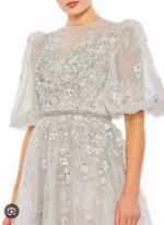 Mac Duggal 20445 Sz 16  Embellished Puff Sleeve A-Line Gown - Image 3