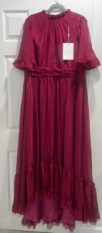 Mac Duggal 68229 Sz 18 Ruffled Mock Neck Flutter Sleeve Gown in Blue - Image 5